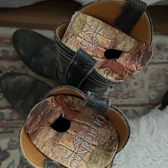 Handmade, Vintage Old Gringo Boots. Round toe size 6M. Black w cream Free People - Picture 3 of 13